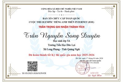 CUỘC THI IOE – OLYMPIC TIẾNG ANH TRÊN INTERNET NĂM HỌC 2025-2026